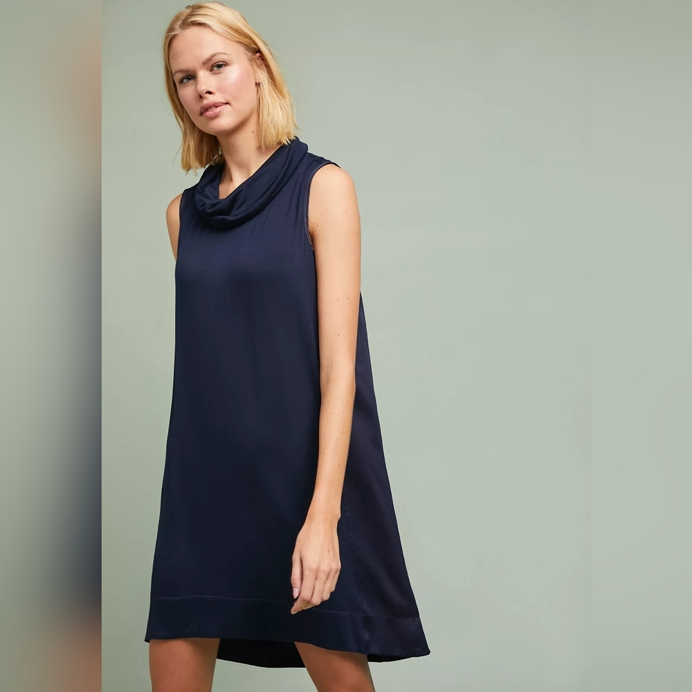 Anthropologie Saturday Sunday Carly Cowlneck Sleeveless Mini Dress Size M
